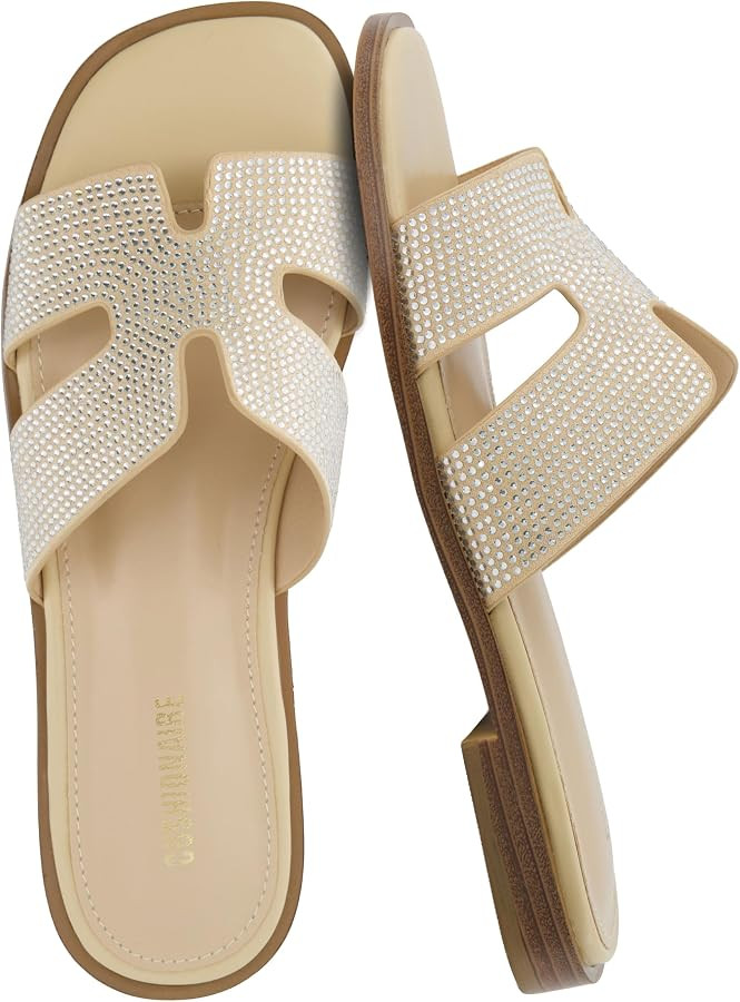 CUSHIONAIRE Voyage Cutout Strap Slides for Women, Slip On Summer Flats, Trendy Footwear, Memory F... | Amazon (US)