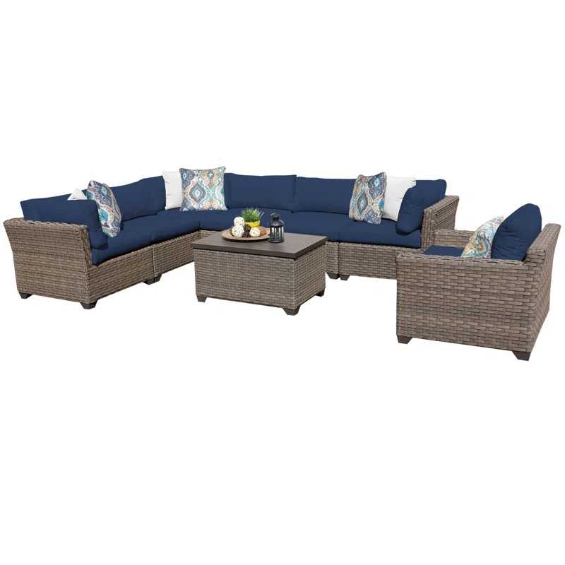 Rochford 8 Piece Rattan Sectional Seating Group with Cushions | Wayfair Professional