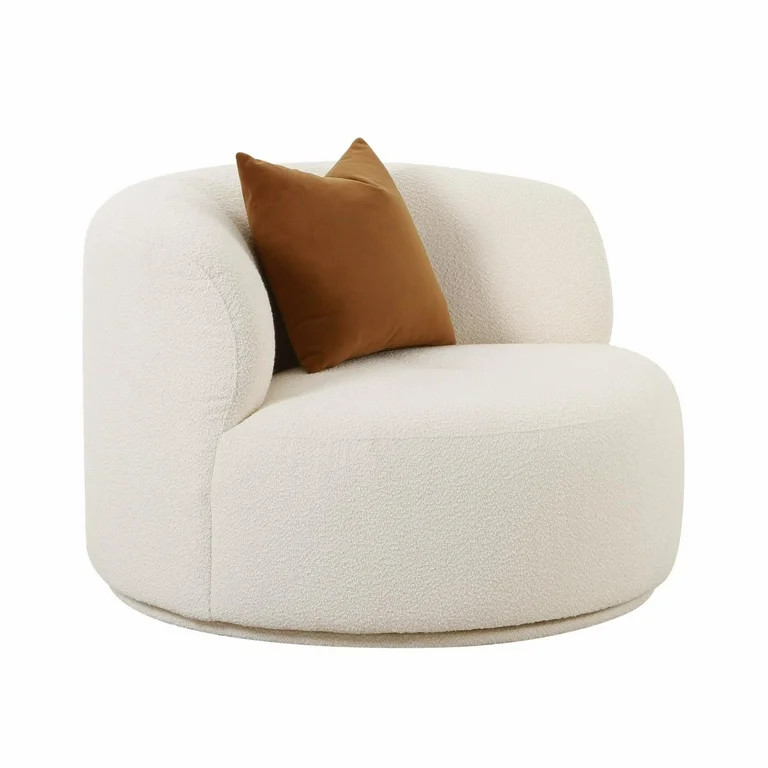 TOV Furniture Fickle Cream Boucle Swivel Chair | Walmart (US)