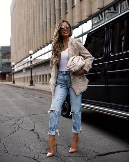 Spring outfit ideas
Balmain tweed blazer linking similar
Nordstrom white tank top
Nordstrom straight leg jeans
Bottega veneta the pouch bag 



#LTKSeasonal #LTKStyleTip #LTKFindsUnder100