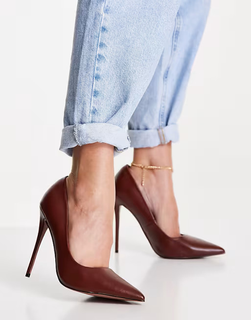 ASOS DESIGN Passion stiletto court shoes in chocolate | ASOS (Global)