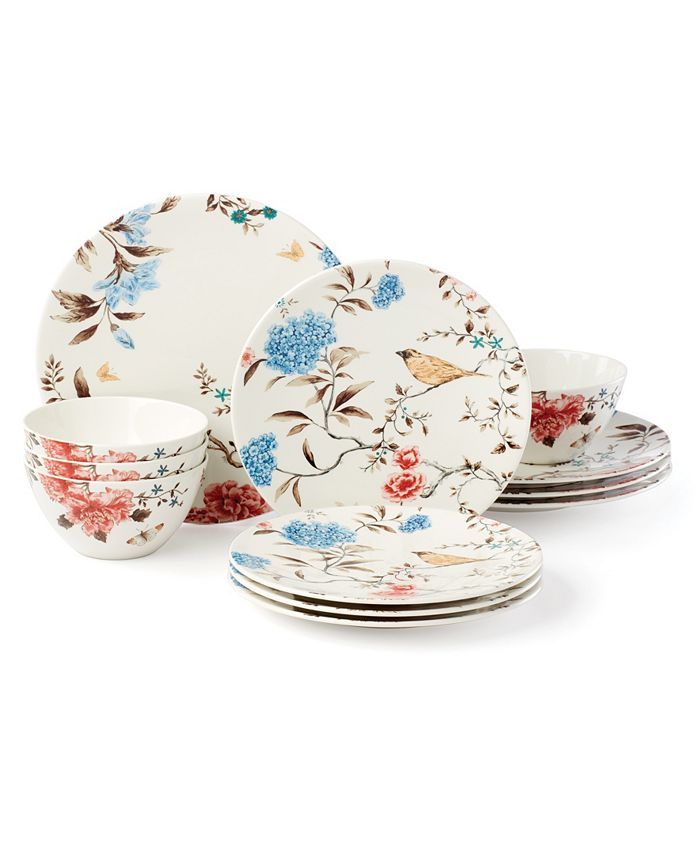 Lenox Sprig & Vine 12-PC Dinnerware Set, Service for 4 & Reviews - Dinnerware - Dining - Macy's | Macys (US)