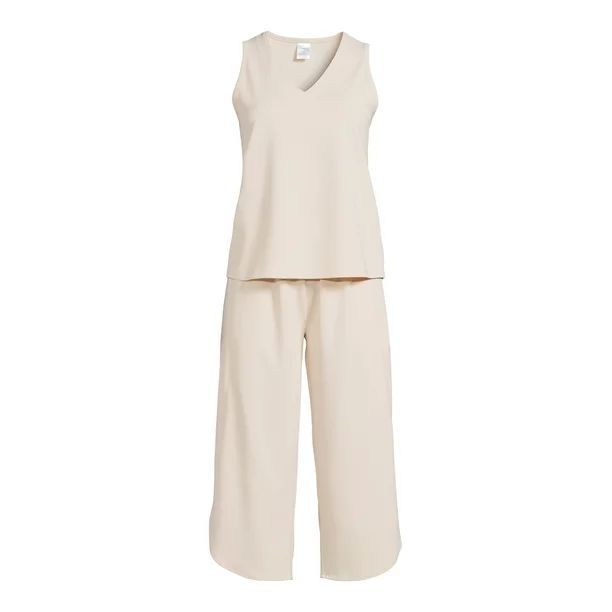 Lissome Women's and Women's Plus Tank Top and Capri Pants Sleep Set, 2 Piece | Walmart (US)