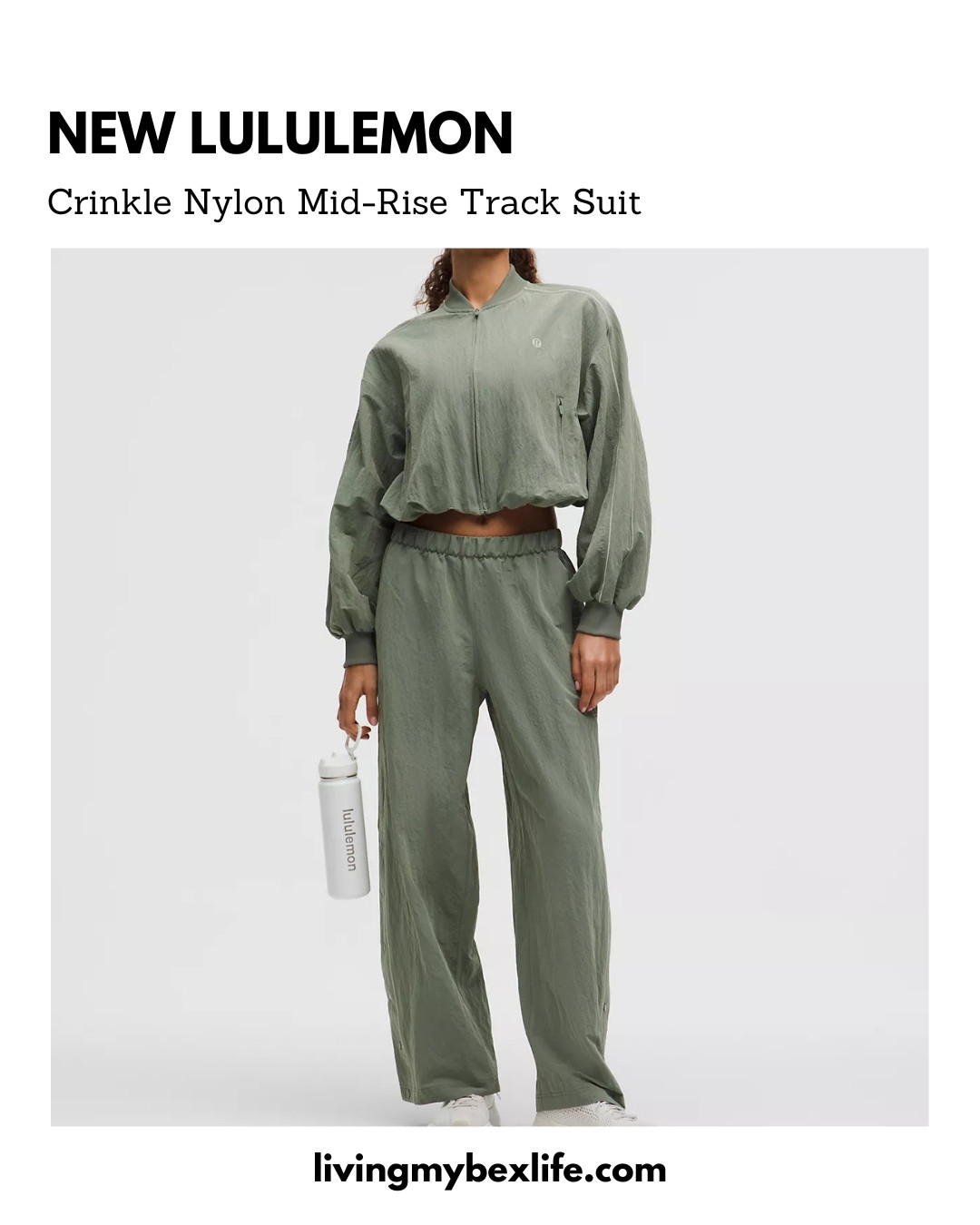 NEW LULULEMON 

The perfectly cropped full-zip jacket and relaxed-fit track pant you've been waiting for! 

Crinkle Nylon Track Jacket *Wordmark and Crinkle Nylon Track Pant *Wordmark in colors Black/White and Willow Leaf/Fog Green.  

 #LTKActive #LTKU #LTKMidsize