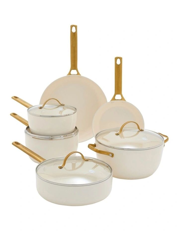 Padova 6 Piece Cookware Set in Cream White | Myer