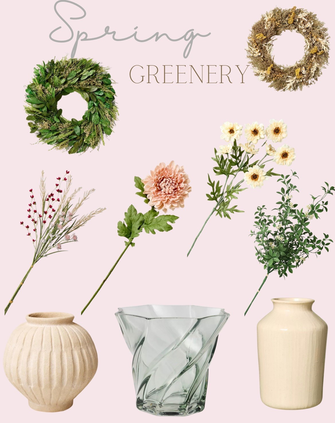 Spring wreaths and stems 
