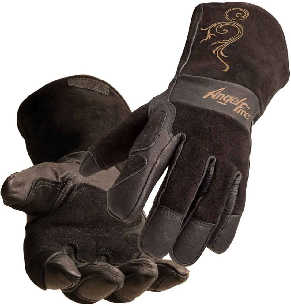 AngelFire Stick/MIG Welding Gloves - Black with Beige Flourish, Size Small | Amazon (US)