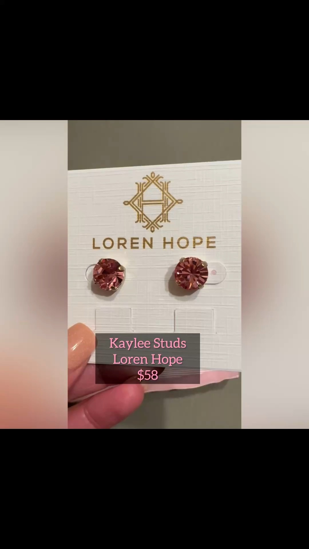 The Kaylee studs in blush my Loren Hope are beautiful!