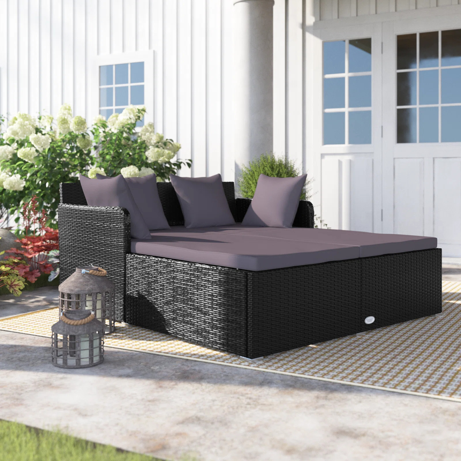 Lark Manor Annakiya 52'' Wicker Outdoor Patio Daybed & Reviews | Wayfair | Wayfair North America