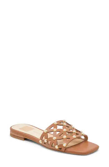 Dolce Vita Berrit Studded Slide Sandal in Saddle Leather at Nordstrom Rack, Size 6.5 | Nordstrom Rack
