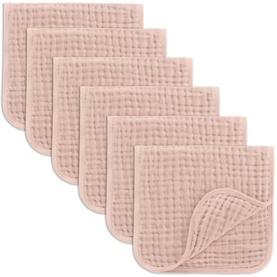 Muslin Burp Cloths Large 100% Cotton by Comfy Cubs (Blush, Pack of 6) | Target
