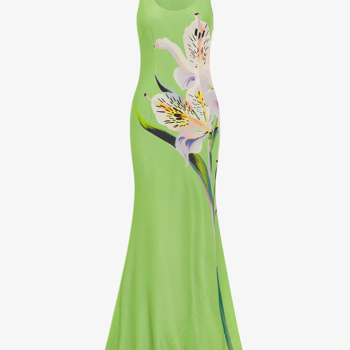 Helena Maxi Dress - Lily Print in Parakeet | LEO LIN US