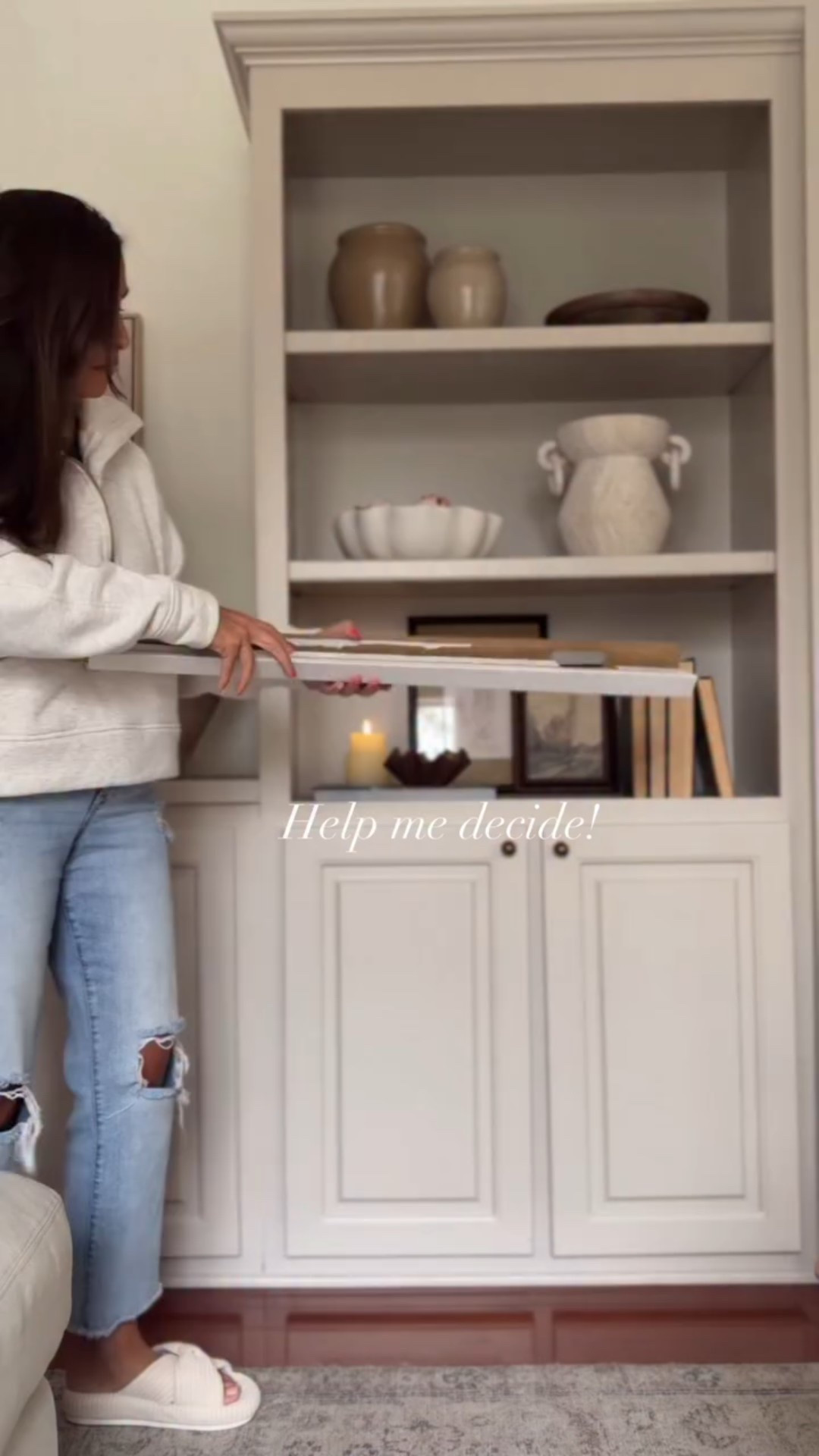 To be honest I have every intention of doing something like this to a bookcase I want to buy for my front room.
.
I just need to find one I love and with the right dimensions…so it’ll be a while…especially with my insane indecisiveness.
.
Until then I’ll just be practicing on these bookcases.
.
IKEA hack, bookcase hack, bookcase DIY, ikea bookcase hack