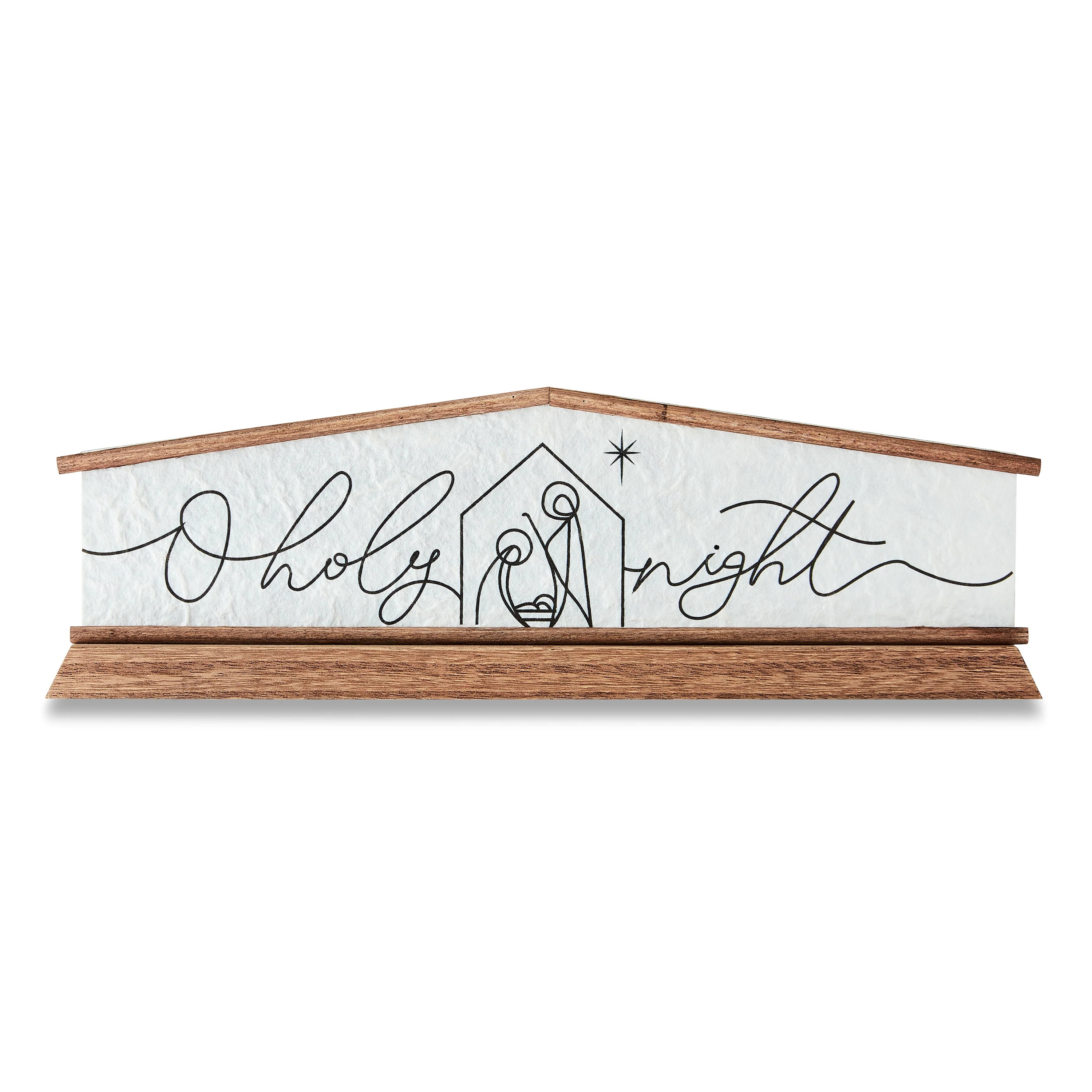White Wooden O Holy Night Framed Nativity Tabletop Accent Decor, by Holiday Time | Walmart (US)