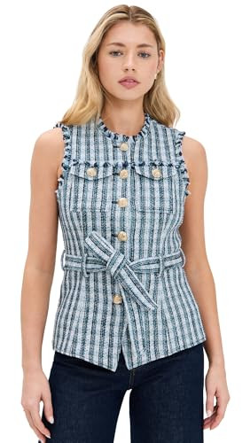 Cinq a Sept Women's Matilda Tweed Reenee Vest, Navy Multi, Small | Amazon (US)