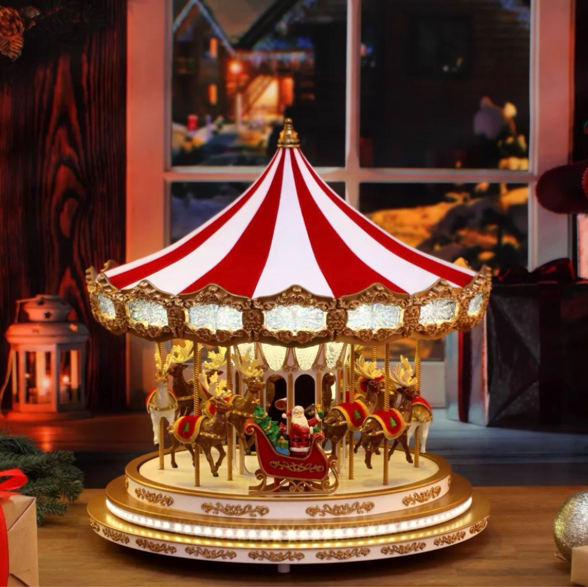 Magical animated Santa and reindeer carousel Christmas decoration.  

#LTKSeasonal