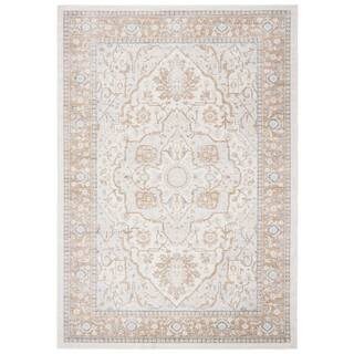 SAFAVIEH Isabella Cream/Beige 8 ft. x 10 ft. Medallion Border Area Rug-ISA936A-8 - The Home Depot | The Home Depot