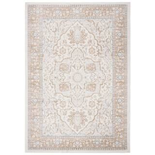 SAFAVIEH Isabella Cream/Beige 8 ft. x 10 ft. Medallion Border Area Rug-ISA936A-8 - The Home Depot | The Home Depot