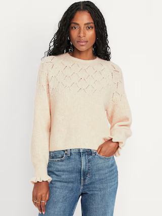 Loose Crew-Neck Cropped Sweater | Old Navy (US)