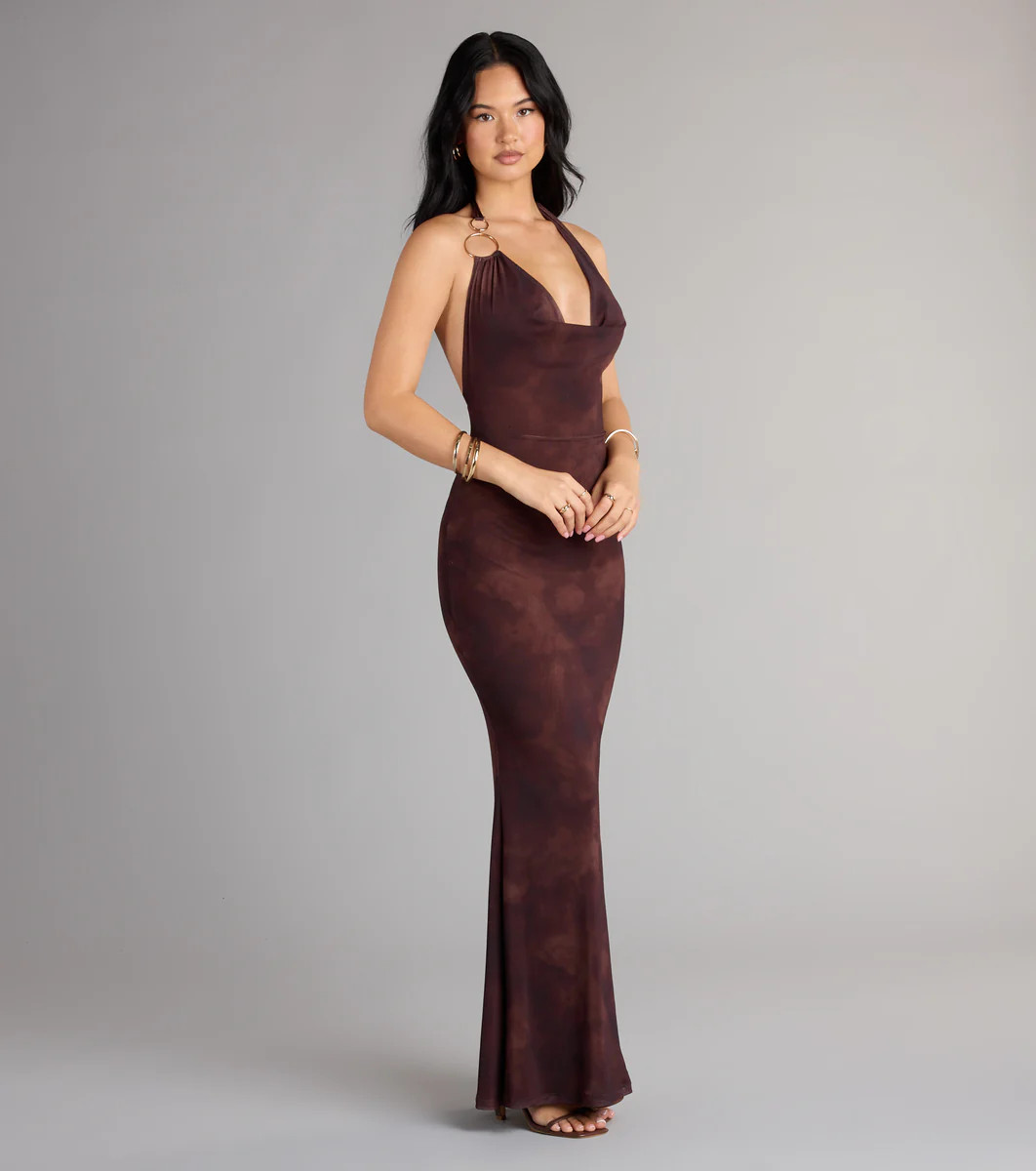 High Drama Halter Cowl Neck Maxi Dress | Windsor Stores