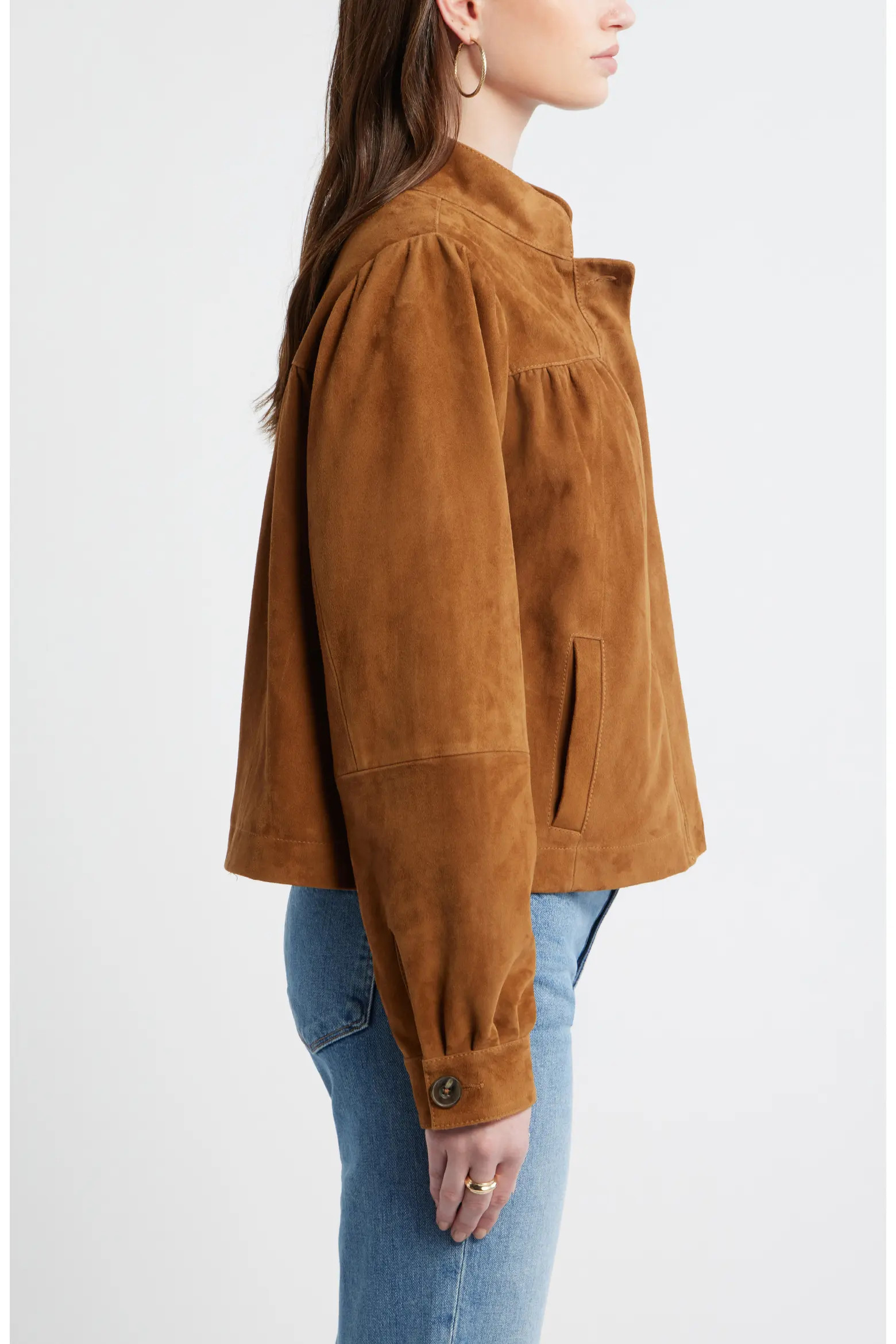 Suede Balloon Sleeve Jacket (Women) | Nordstrom | Nordstrom