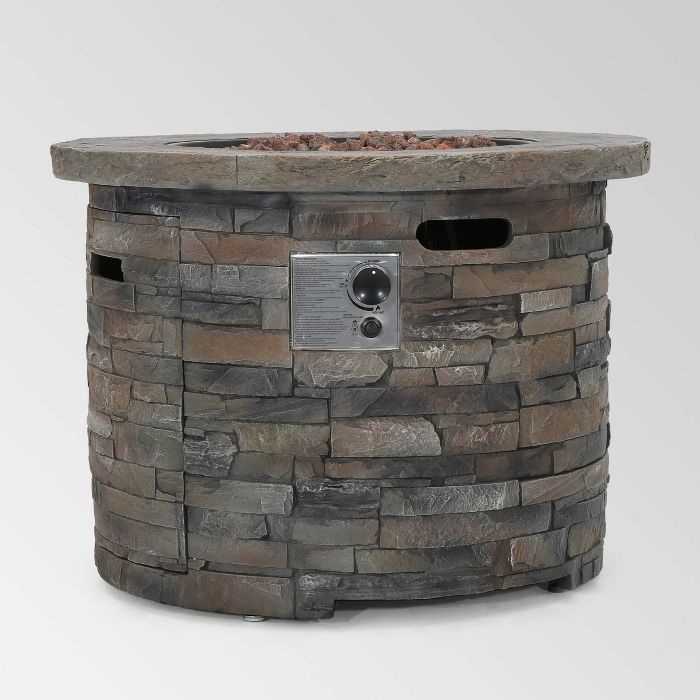 Blaeberry Outdoor Circular Fire Pit Natural Stone - Christopher Knight Home | Target