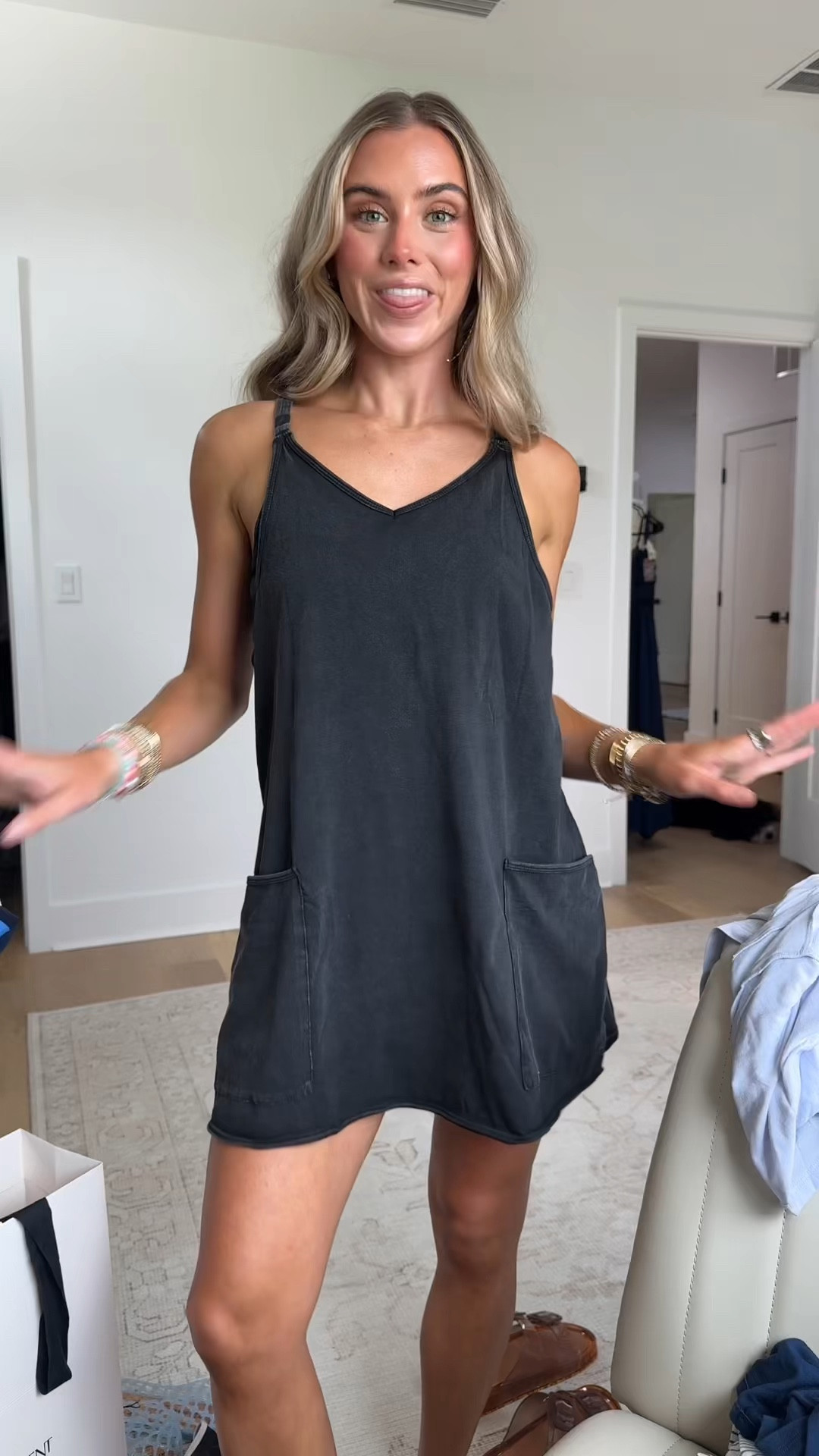 Amazon size XS Zhiyouni Women's Summer Sleeveless Mini Dress V Neck Spaghetti Straps Athletic Built-in Shorts Sundress

#LTKootd #LTKfitnessgoals #LTKActive