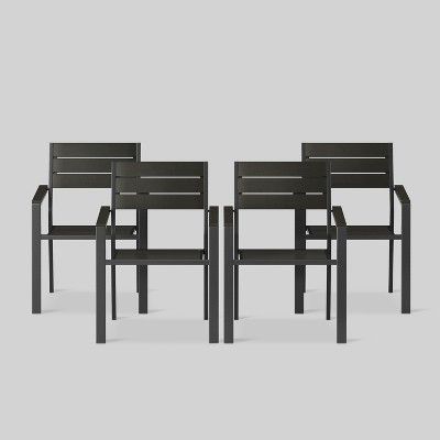 Bryant 4pk Stack Patio Dining Chair Black - Project 62&#8482; | Target