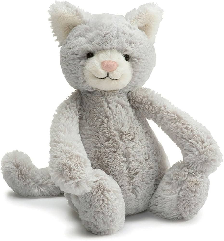Jellycat Bashful Grey Kitty Stuffed Animal, Medium 12 inches | Cats & Kittens Plush Toy | Classic... | Amazon (US)