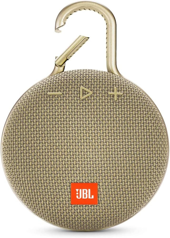 JBL Clip 3, Desert Sand - Waterproof, Durable & Portable Bluetooth Speaker - Up to 10 Hours of Pl... | Amazon (US)