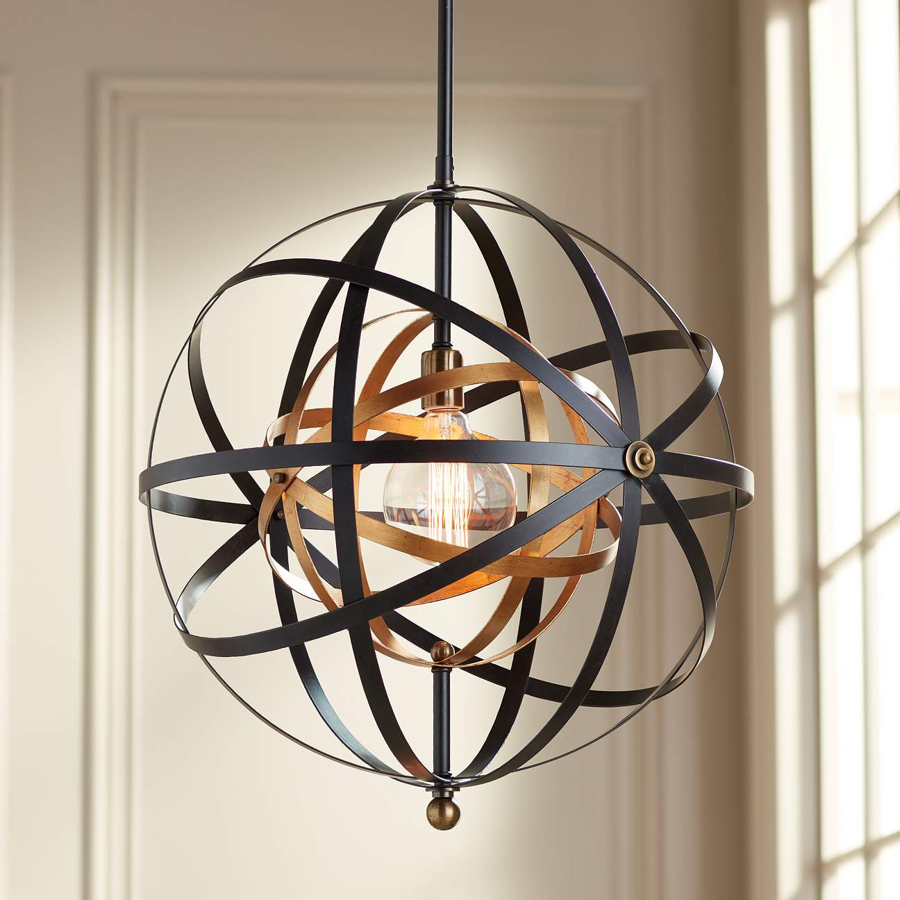 Uttermost Rondure 23" Wide Bronze and Brass Pendant | Lamps Plus