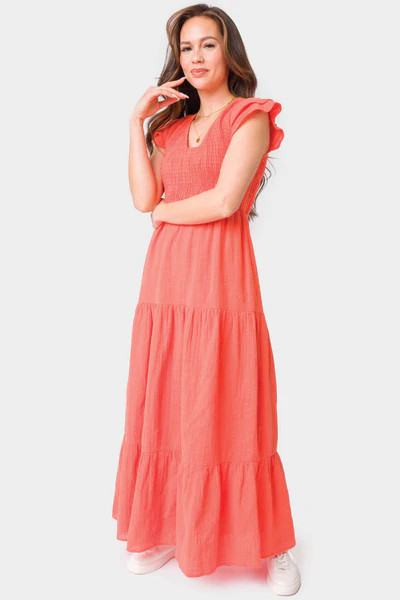 Smocked Flutter Dress | Gibson