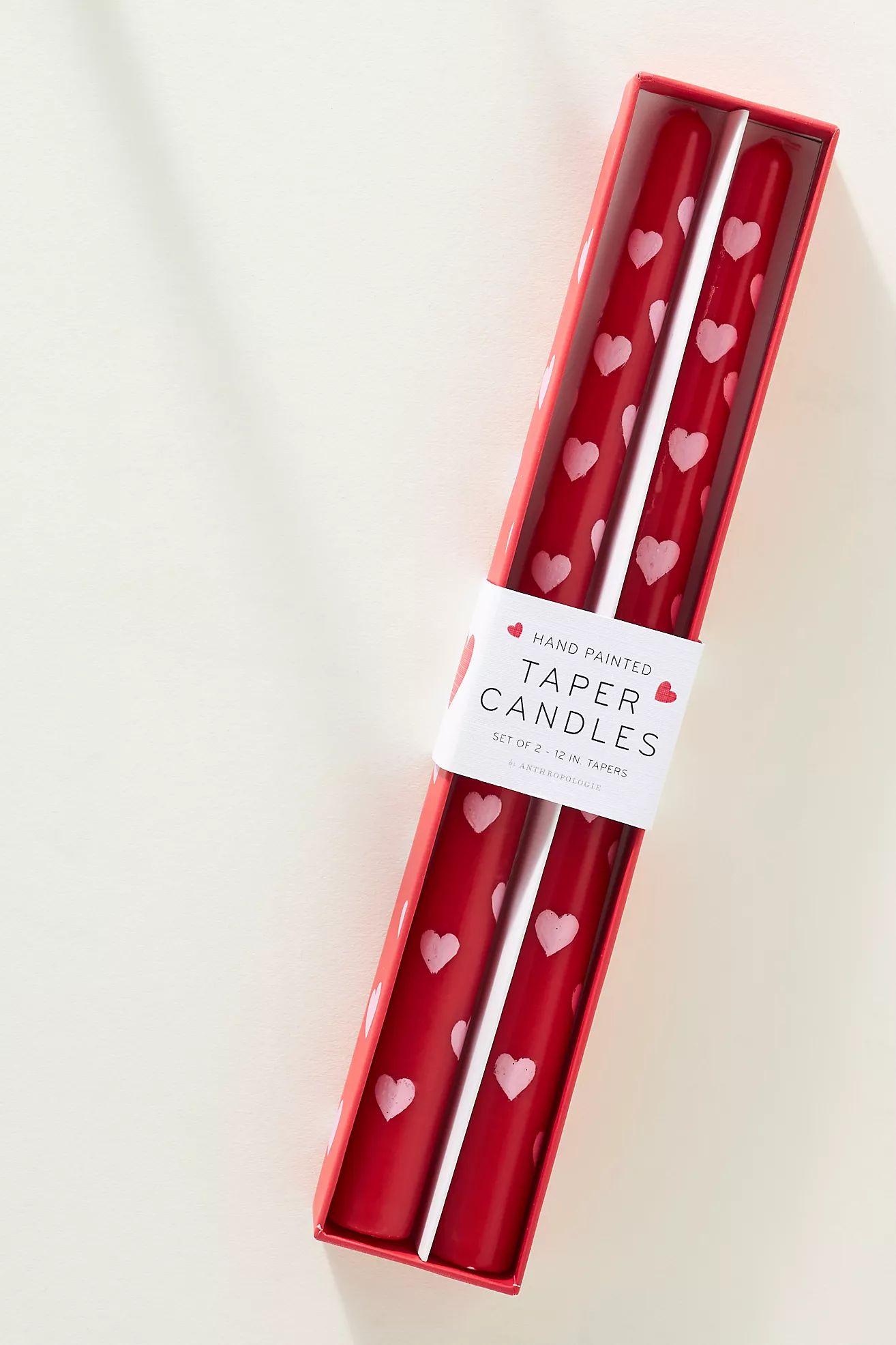 Handpainted Heart Taper Candles, Set of 2 | Anthropologie (US)