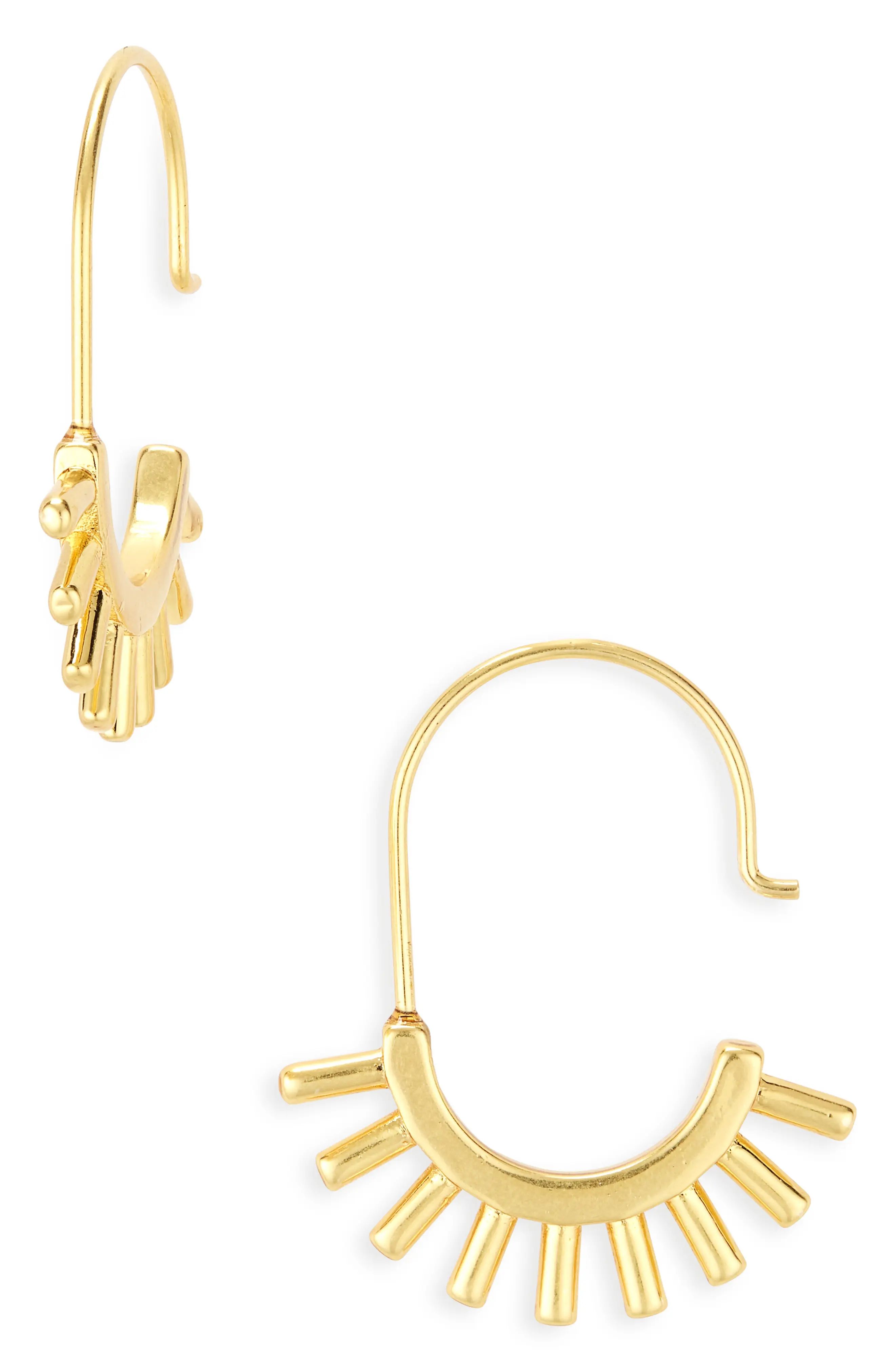 Madewell Succulent Hoop Earrings in Gold Ox at Nordstrom | Nordstrom