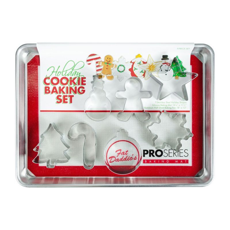 Fat Daddio's Anodized Aluminum Holiday Cookie and Baking Sheet set with 7 Christmas Themed Cutter... | Target