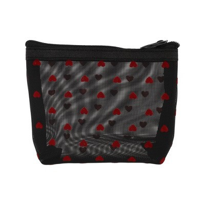 Unique Bargains Women's Mesh Triangle Cosmetic Bag Black 1 Pc Small | Target