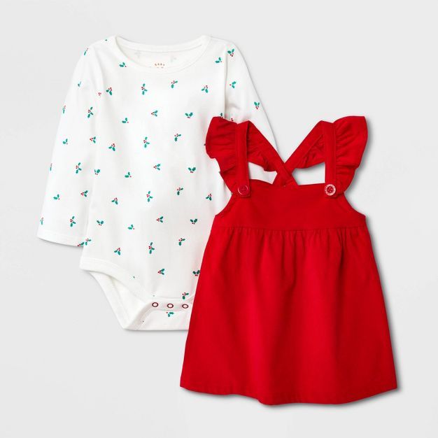 Baby Girls' Corduroy Skirtall Top & Bottom Set - Cat & Jack™ Red | Target