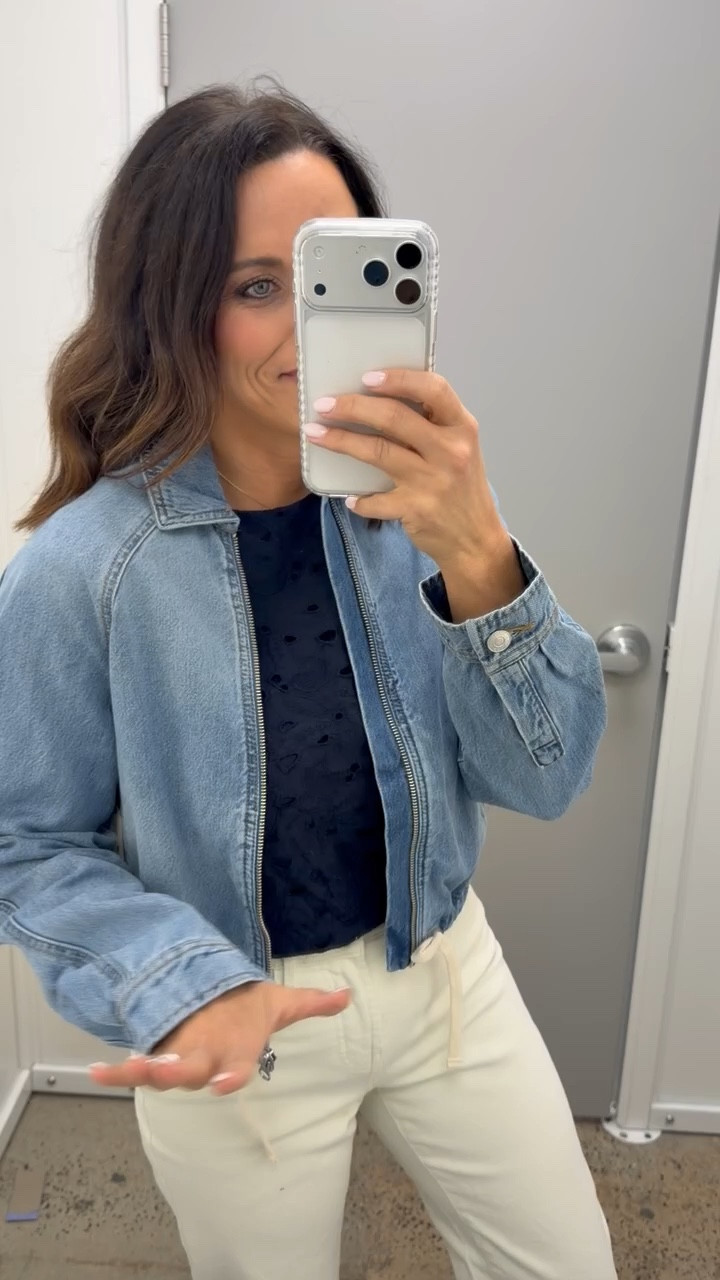 Denim bomber jacket from Walmart that looks so similar to the Madewell version but for way less. Such a good lightweight layer for spring and fall and the bomber style makes it feel a little more elevated than a classic denim jacket. Easy to throw on with leggings, dresses, or denim for an effortless everyday outfit. Wearing XS.

#denimbomberjacket #walmartfashion #walmartfinds #madewellinspired #affordablestyle #springstyle #everydayoutfit #denimstyle #ltkstyle #ltkfashion #ltkfinds

#LTKPetite #LTKmomlife #LTKOver40