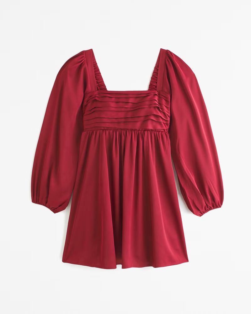 Women's Emerson Satin Long-Sleeve Mini Dress | Women's Dresses & Jumpsuits | Abercrombie.com | Abercrombie & Fitch (US)