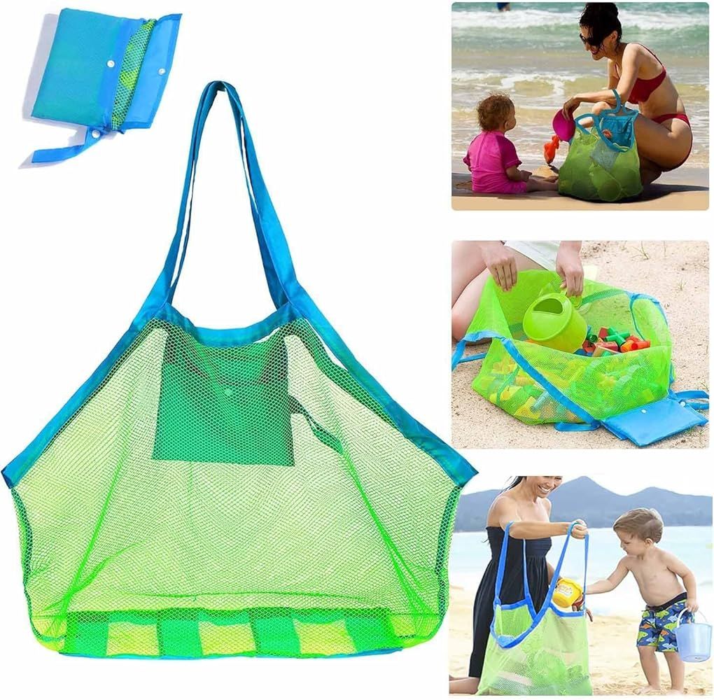 SupMLC Mesh Beach Bag Extra Large Beach Bags and Totes Tote Backpack Toys Towels Sand Away For Ho... | Amazon (US)