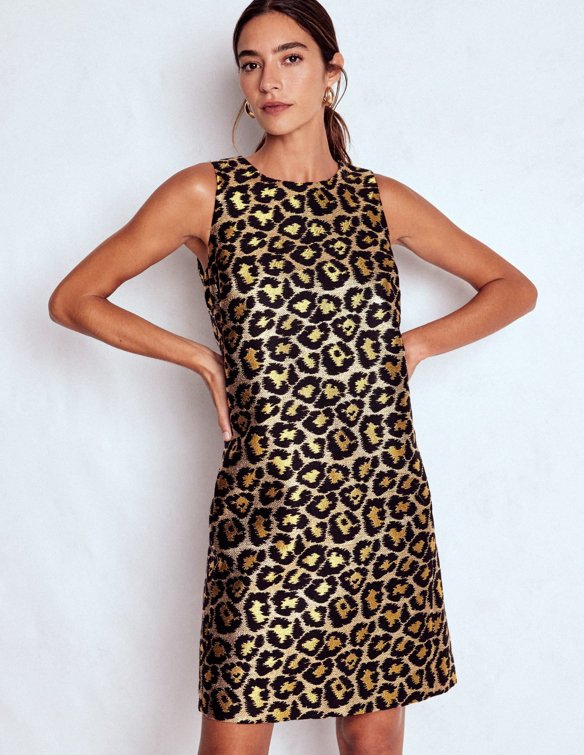 Metallic Leopard Shift Dress Metallic Leopard Boden | Boden (US)