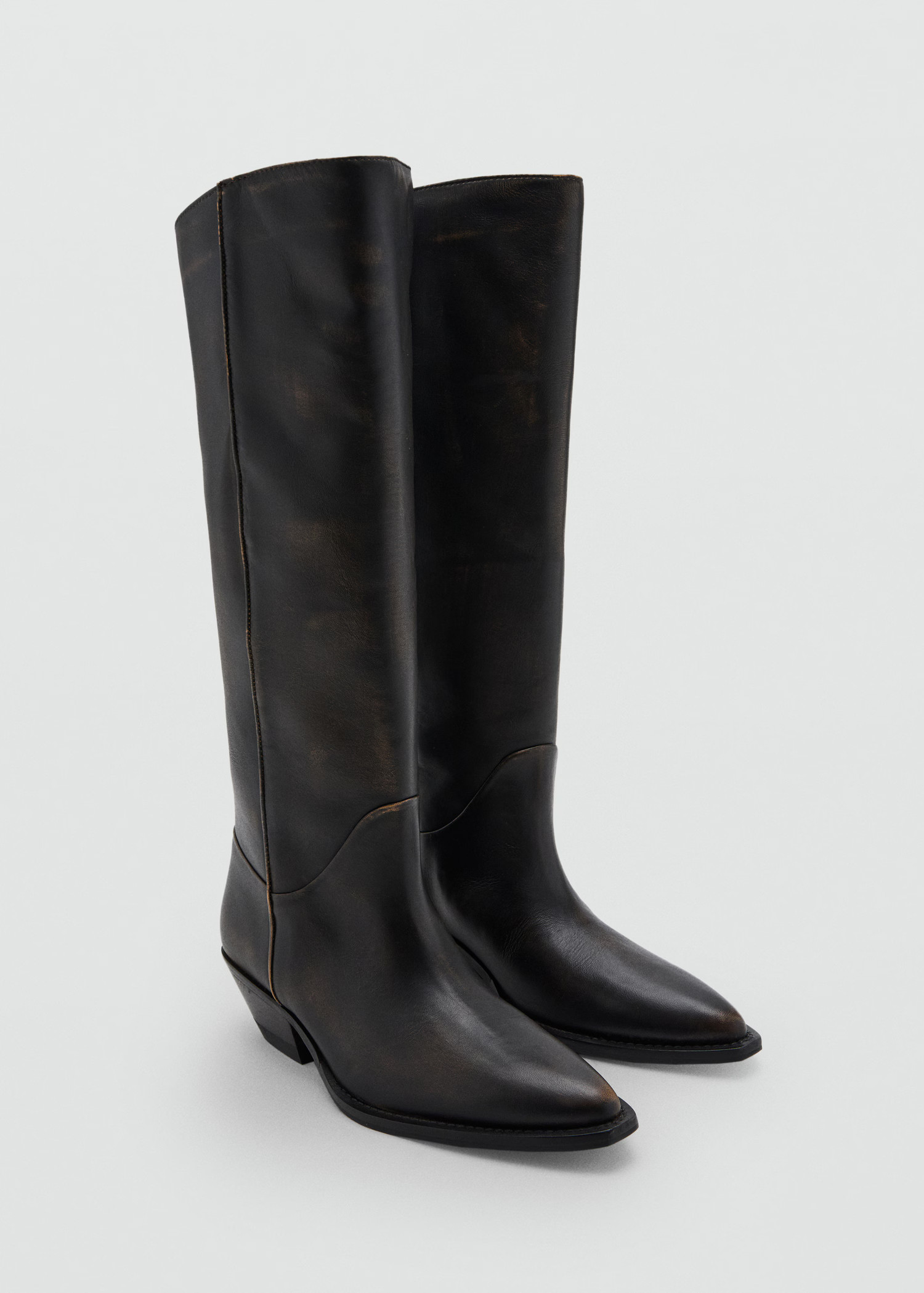 Worn-look leather boots | Mango (US/MX/AU)