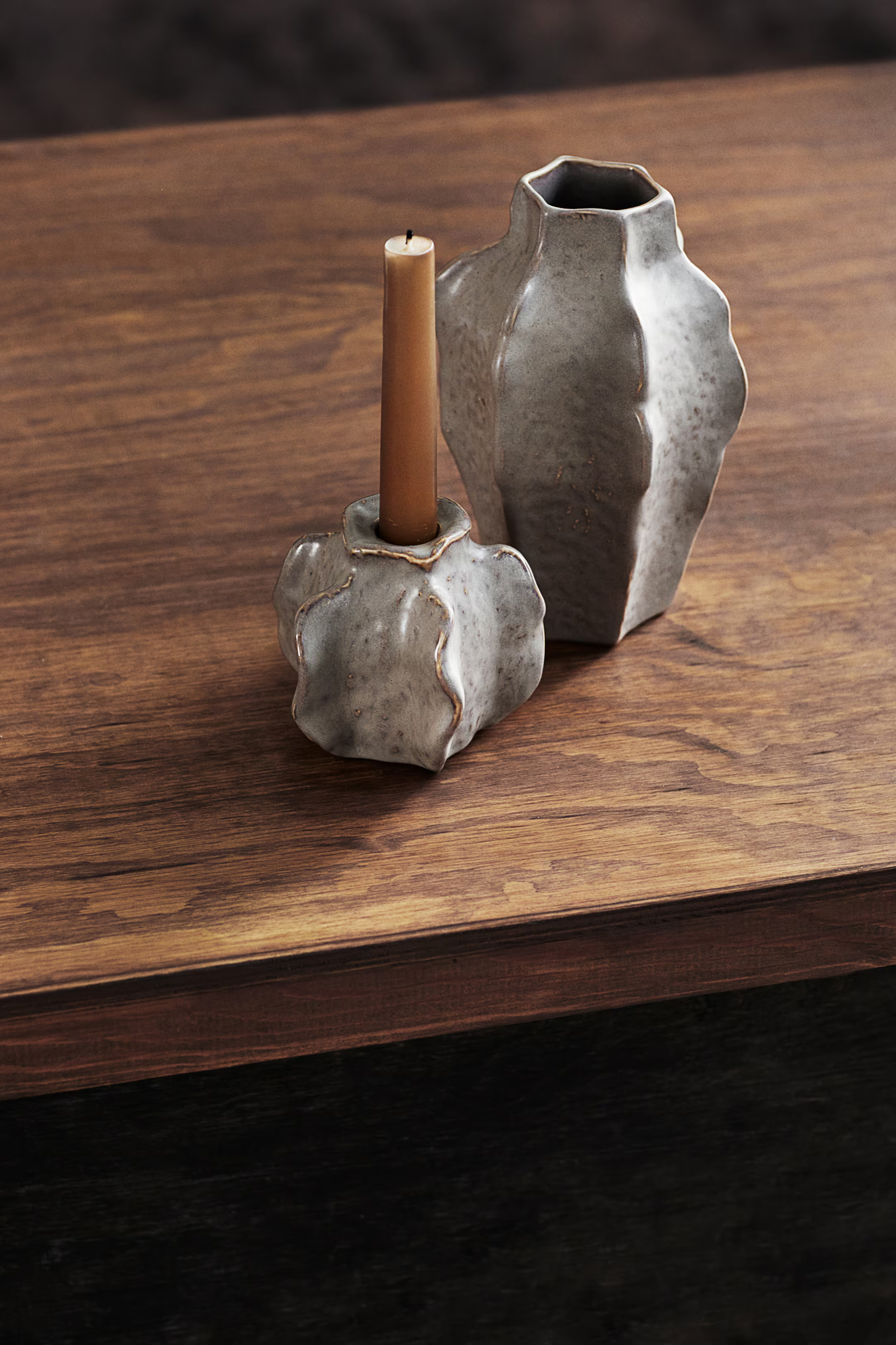 Kleine keramieken kandelaar - Taupe - HOME | H&M NL | H&M (DE, AT, CH, NL, FI)