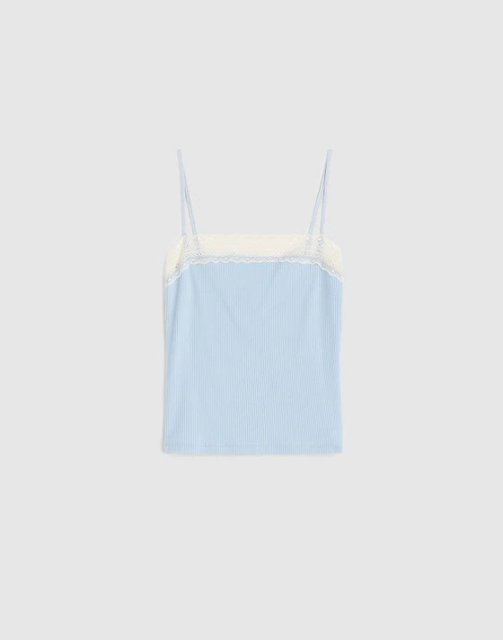 Lace-Trim Square-Neck Tank | Madewell
