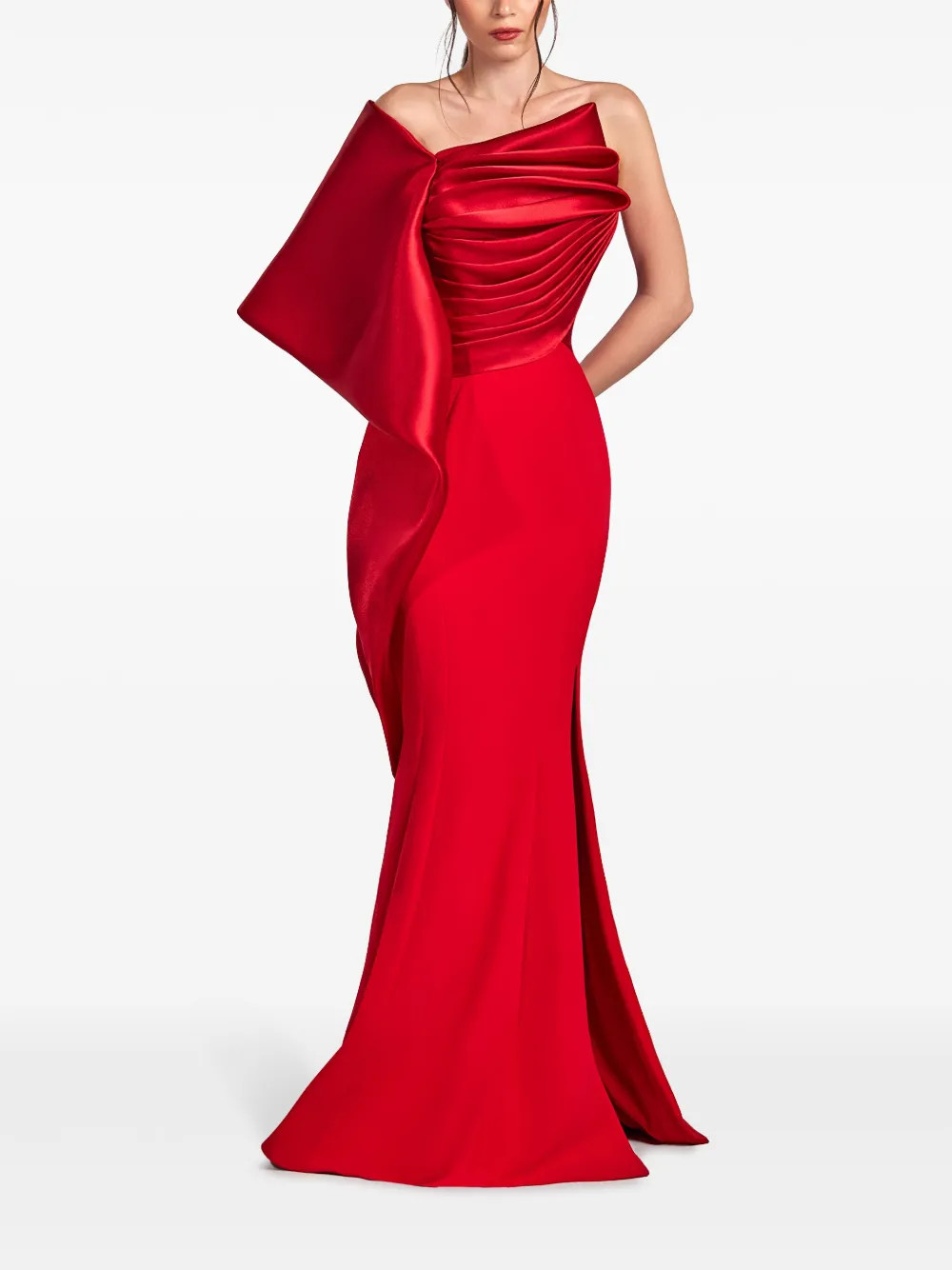 Gaby Charbachy  Asymmetric Gown | Red | FARFETCH UK | Farfetch Global