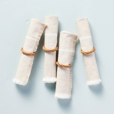 4pk Natural Rattan Woven Napkin Ring Set - Hearth & Hand™ with Magnolia | Target