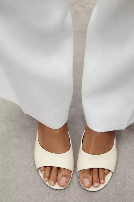 TRANSPARENT WEDGE LEATHER MULES | Zara US