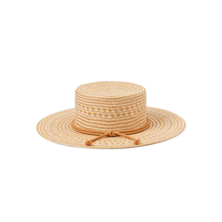 Time and Tru Women’s Two-Tone Boater Hat, Adult Female Boater Hat, Boater Sunhat - Walmart.com | Walmart (US)