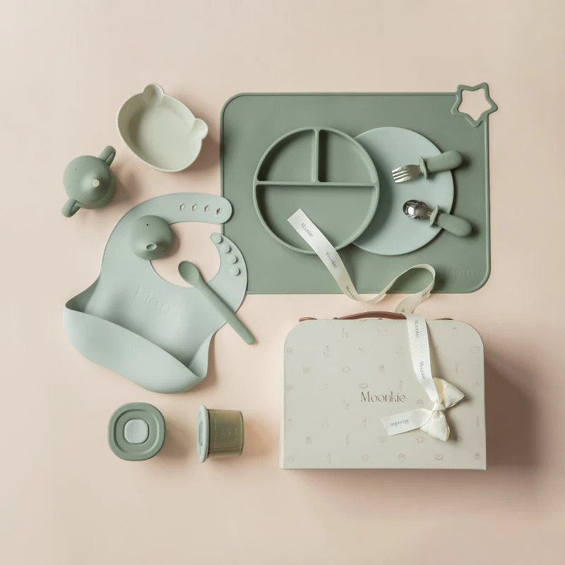 First Bites Gift Set (Sage/Mint) | Moonkie
