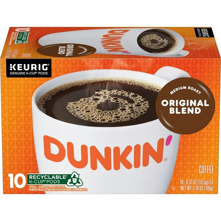 Dunkin' Original Blend Coffee, Medium Roast, Keurig K-Cup Pods, 10 Count Box | Walmart (US)